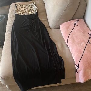 Ralph Lauren Black and Cream Sequin Dress